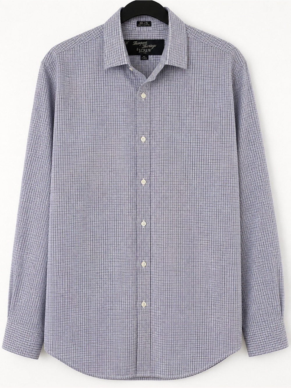 J. Crew Thompson Shirtings 80’s 2-Ply Button Down Shirt XL 17-17.5 Purple Blue